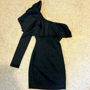 Women’s one shoulder long sleeve sexy cocktail dress